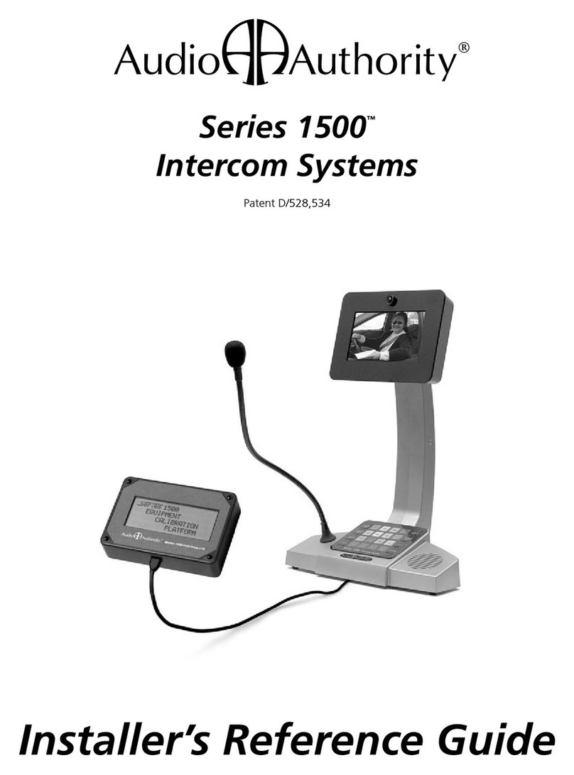 Audio Authority Series 1500 Installer's reference guide