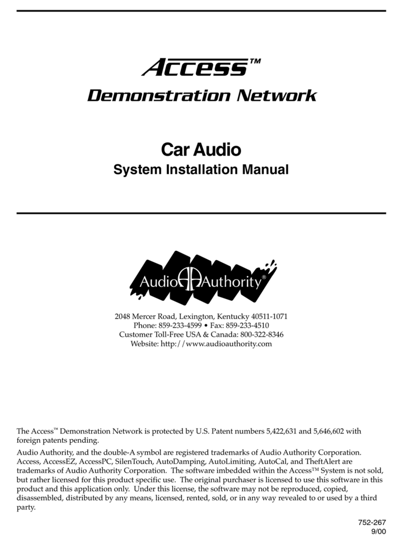 Audio Authority Car Audio System installation manual