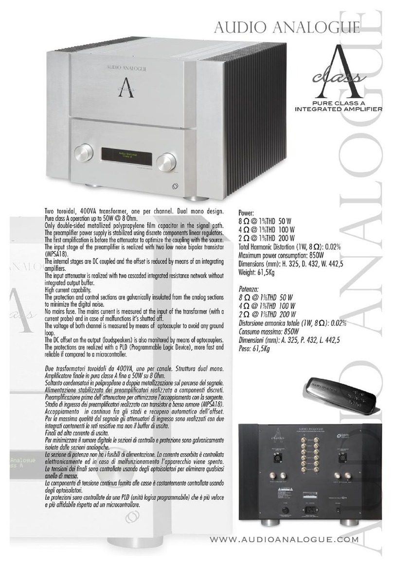 Audio Analogue Pure Class A User manual