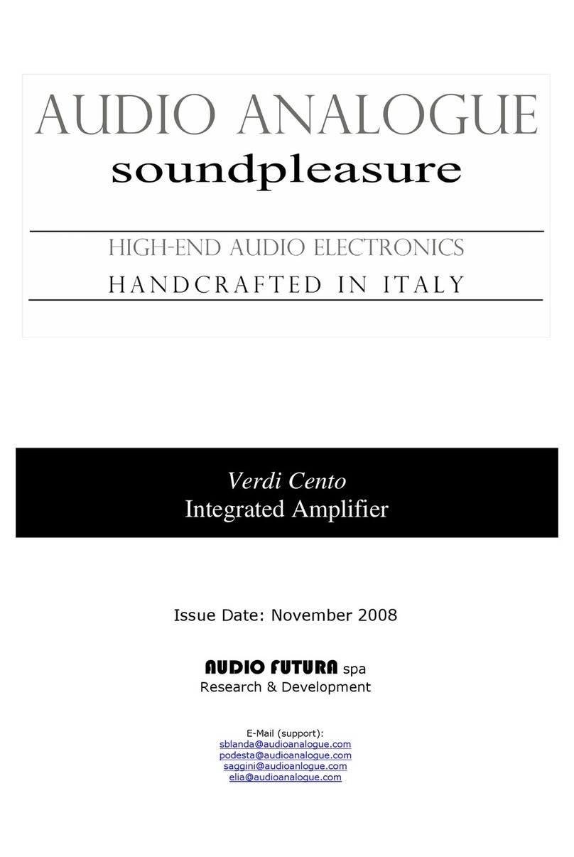 Audio Analogue Verdi Cento owner's manual