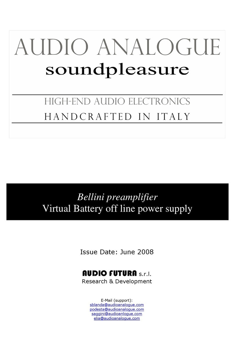 Audio Analogue Soundpleasure Bellini preamplifier User manual