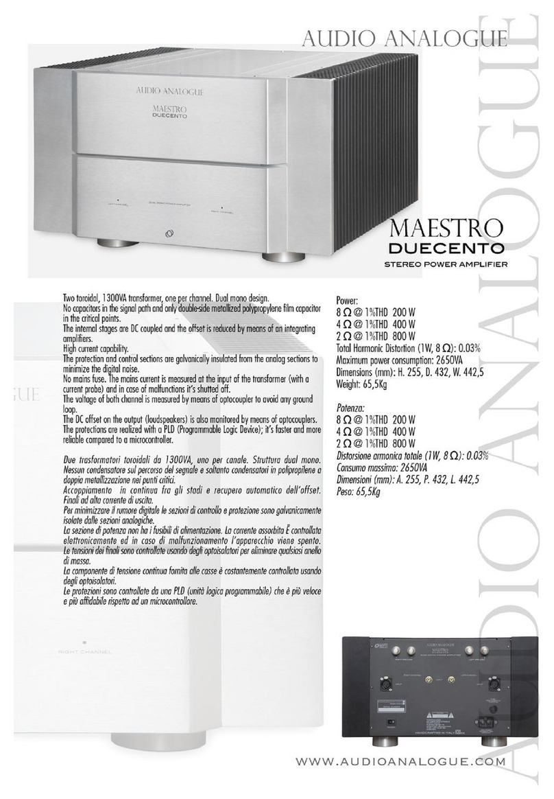 Audio Analogue MAESTRO DUECENTO User manual