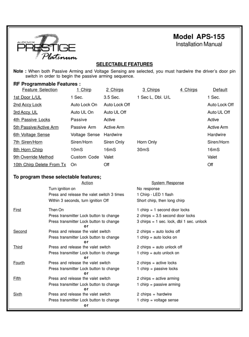 Audiovox Prestige Platinum APS-155 User manual