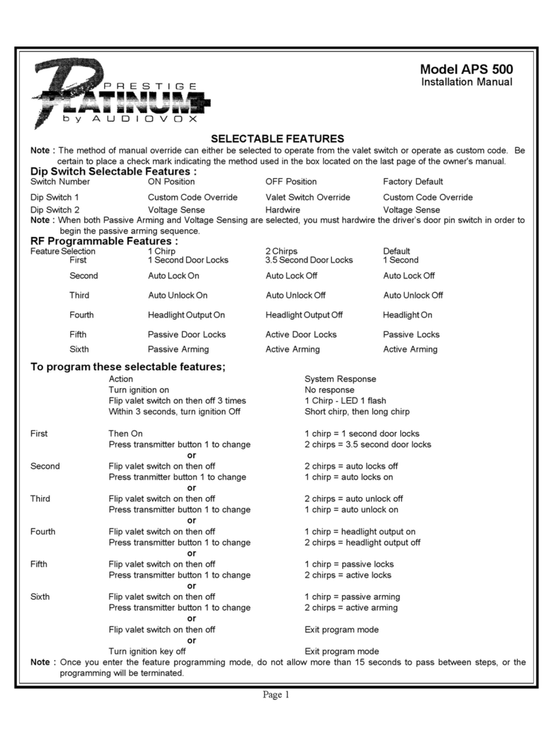 Prestige Platinum APS 500 installation manual