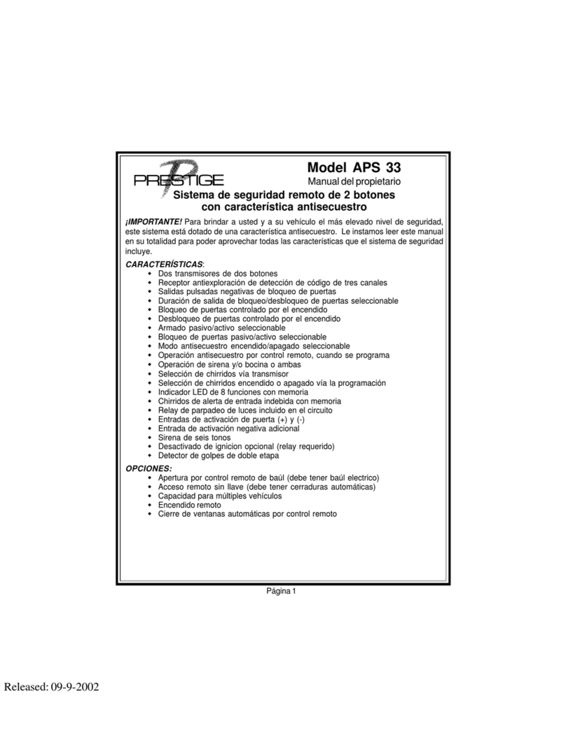 Prestige APS 33 owner's manual