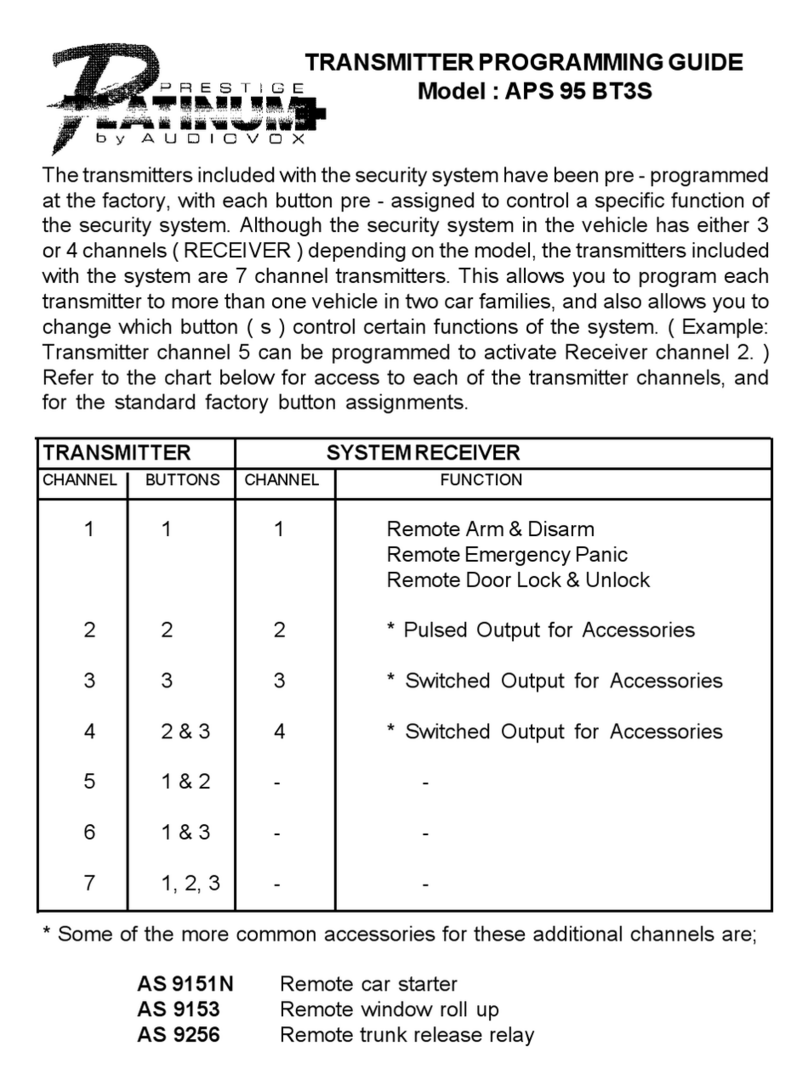 Audiovox APS 95 BT3S Operating instructions