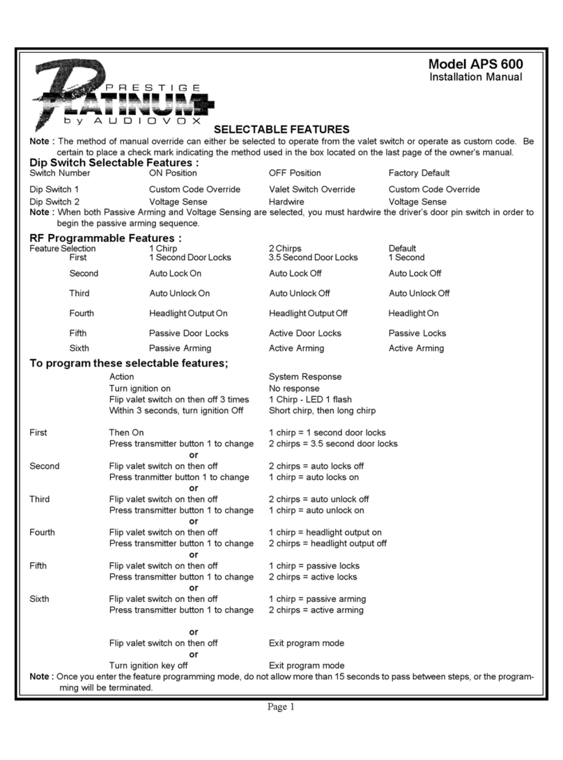 Prestige Prestige Platinum APS 600 User manual