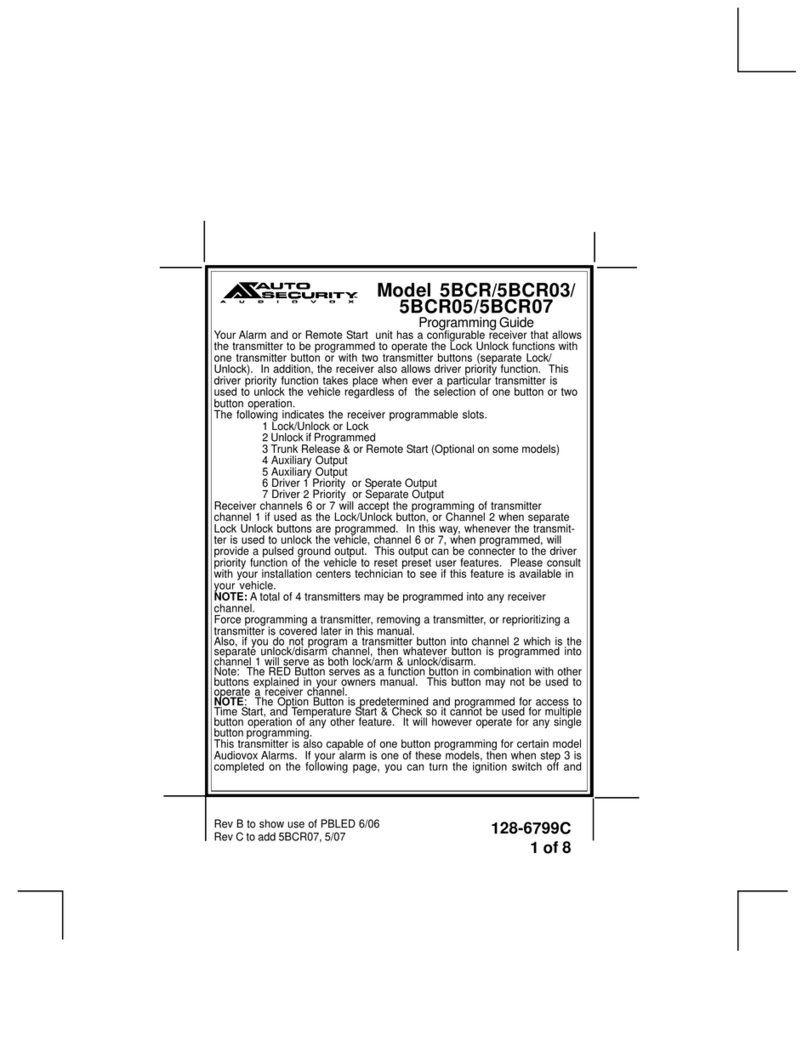 Audiovox 5BCR07 Operating instructions