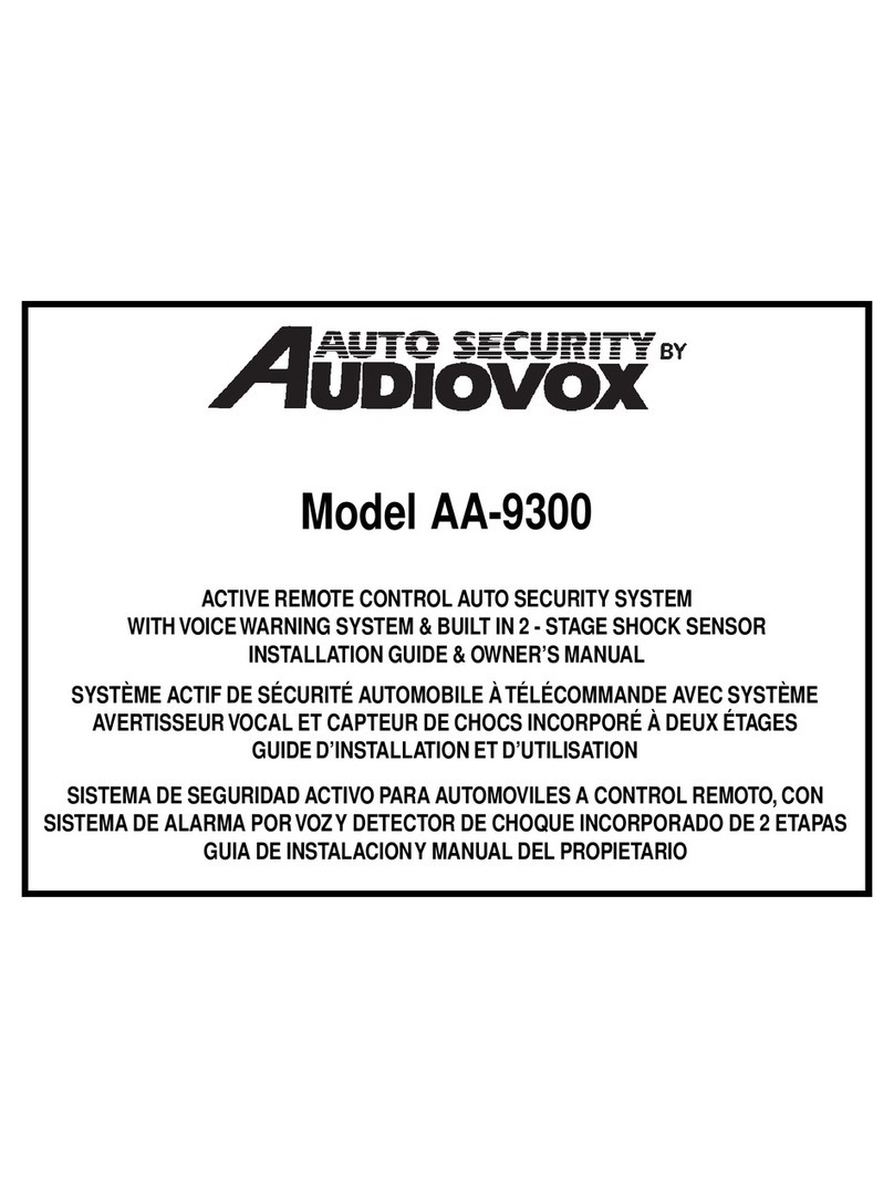 Audiovox Auto Security AA-9300 Installation guide & owner's manual