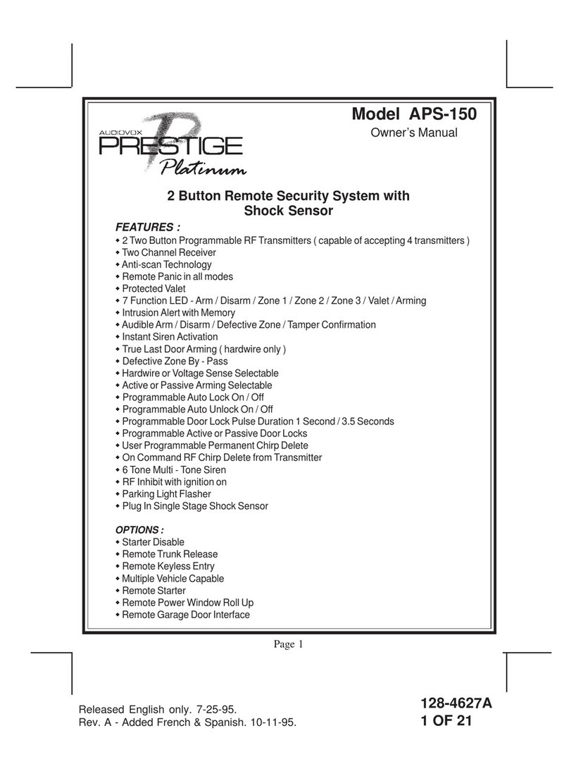 Audiovox Prestige Platinum 128-4627A owner's manual