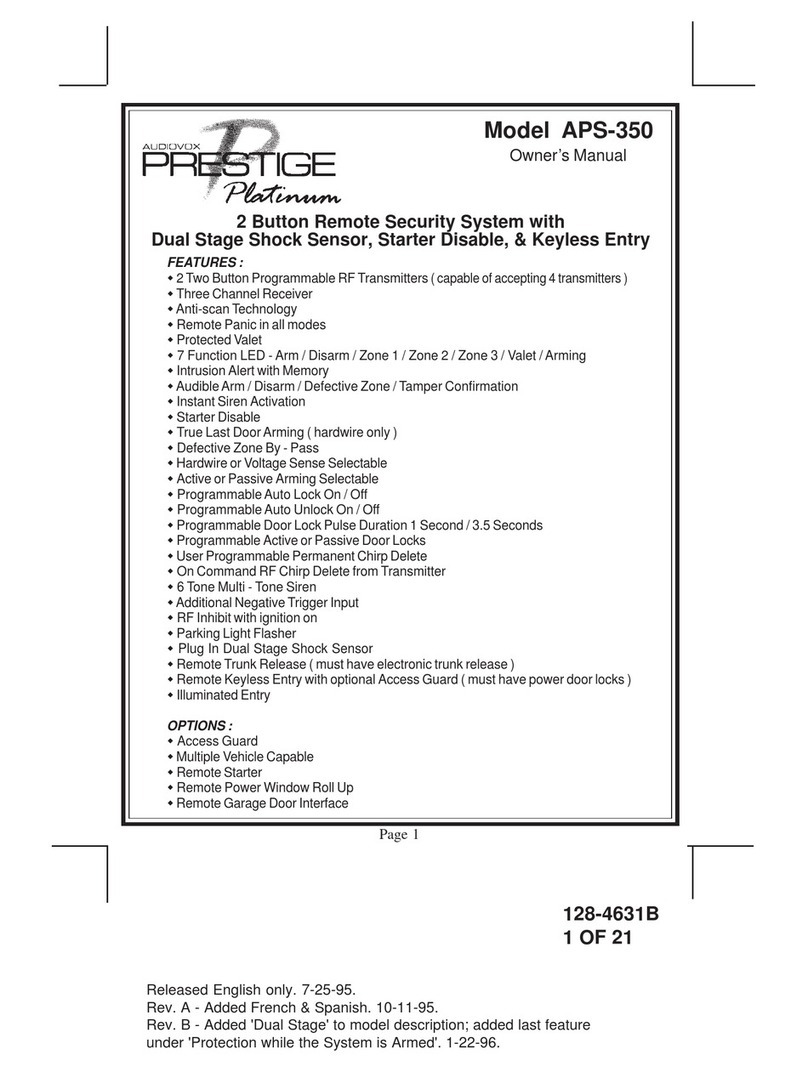 Audiovox Prestige Platinum 128-4631B User manual
