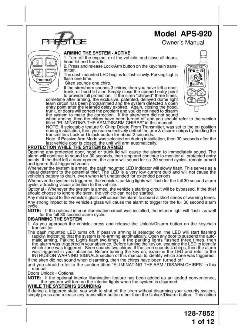 Audiovox Prestige APS-920 User manual