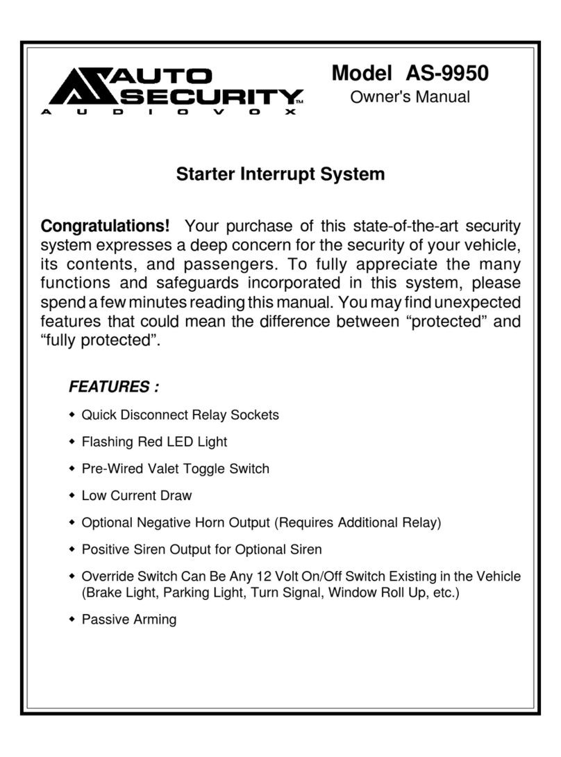Audiovox Auto Security AS-9950 User manual