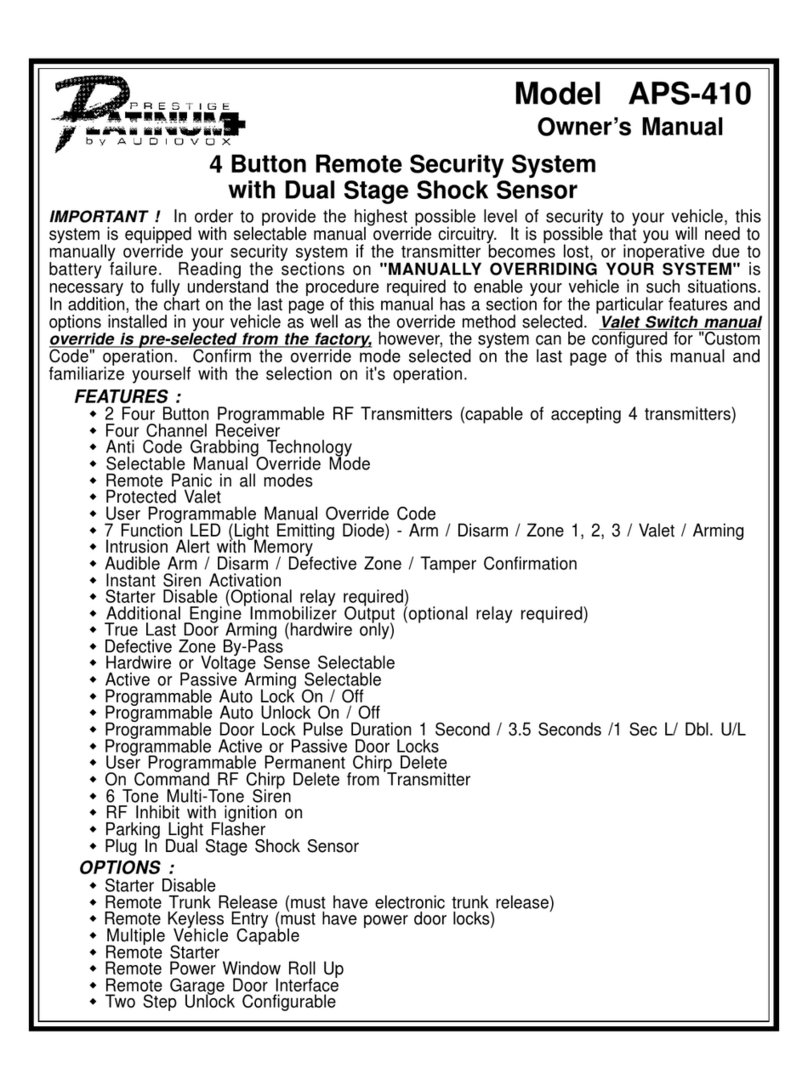 Audiovox Prestige Platinum APS-410 User manual