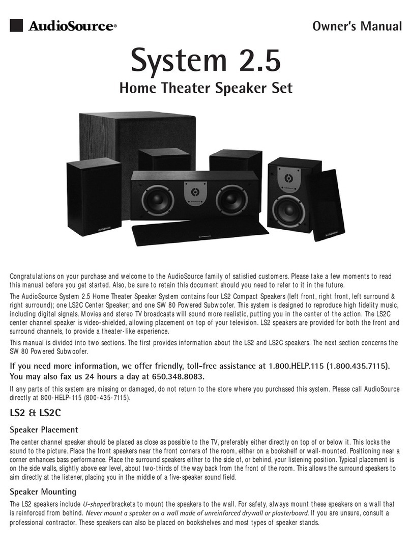 AudioSource System 2.5 owner's manual