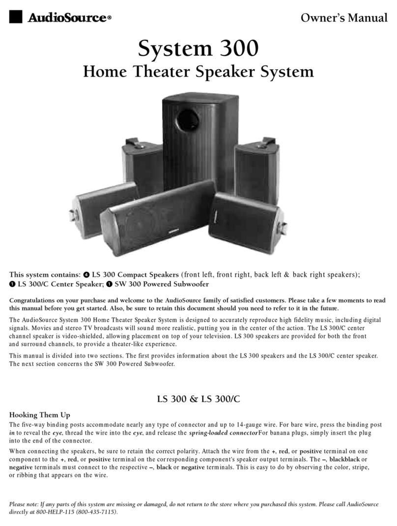 AudioSource LS 300 User manual