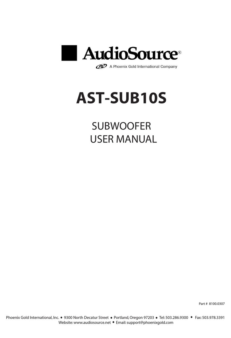AudioSource AST-SUB10S User manual