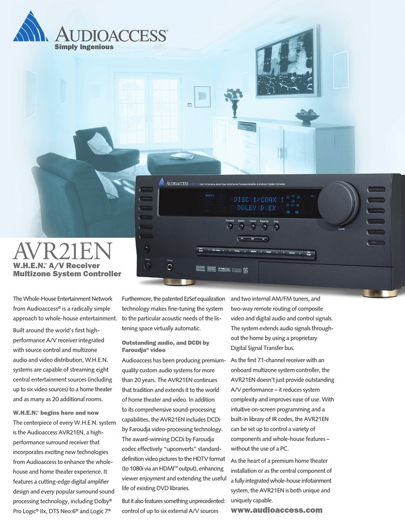 Audioaccess AVR21EN Brochure & specs