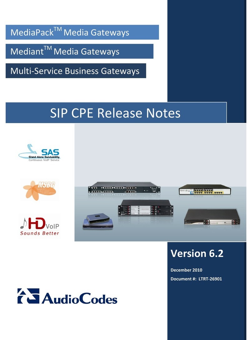 AudioCodes MEDIAPACK VERSION 6.2 How to use