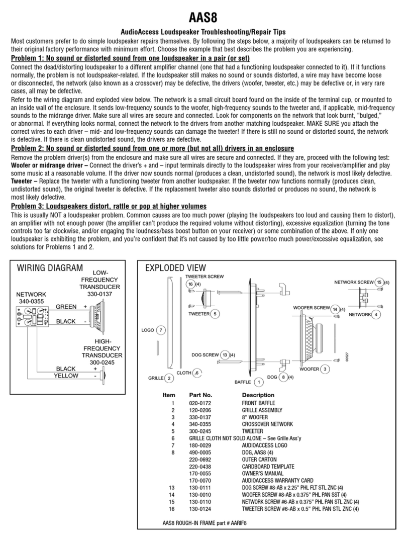 Audioaccess AAS8 Troubleshooting/Repair Tips