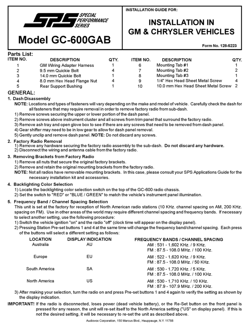 Audiovox GC-600GAB User manual
