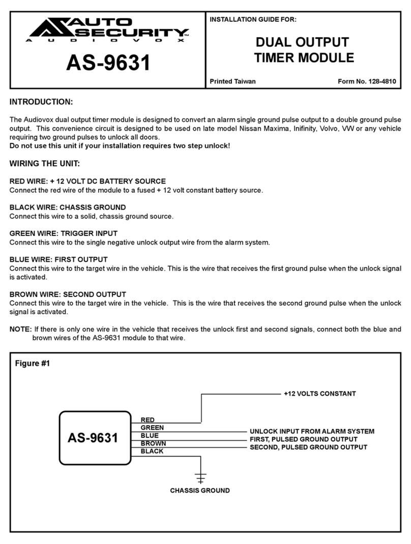Audiovox Auto Security AS-9631 installation guide