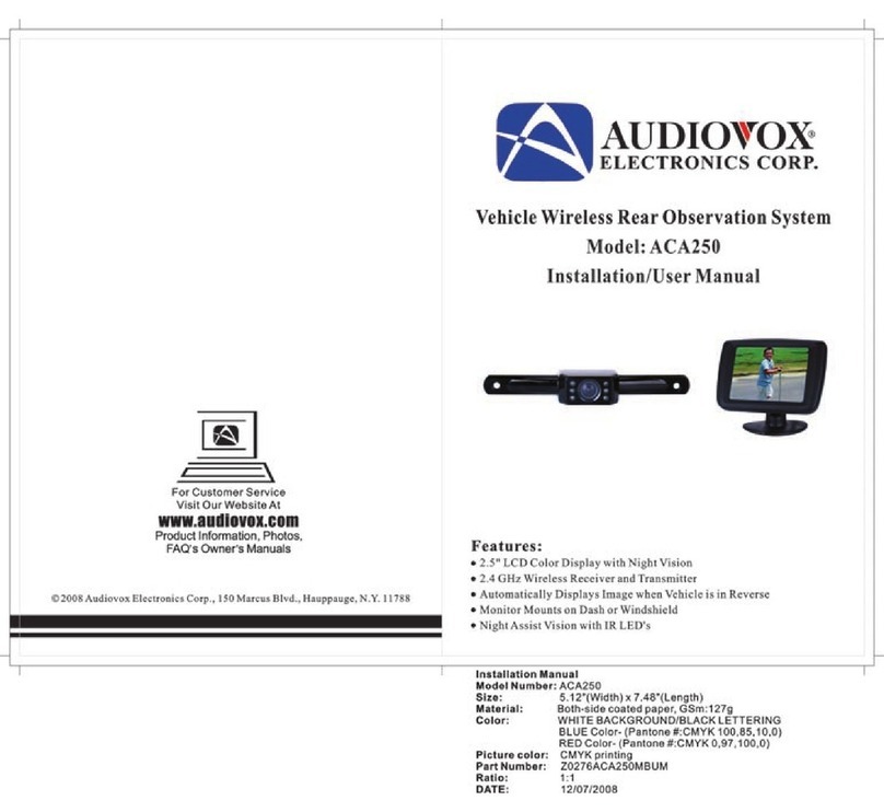 Audiovox ACA250 User manual Audiovox ACA250 User manual