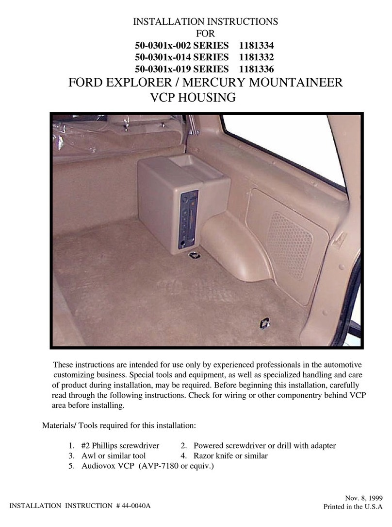 Audiovox 50-0301x-002 SERIES User manual Audiovox 50-0301x-002 SERIES User manual