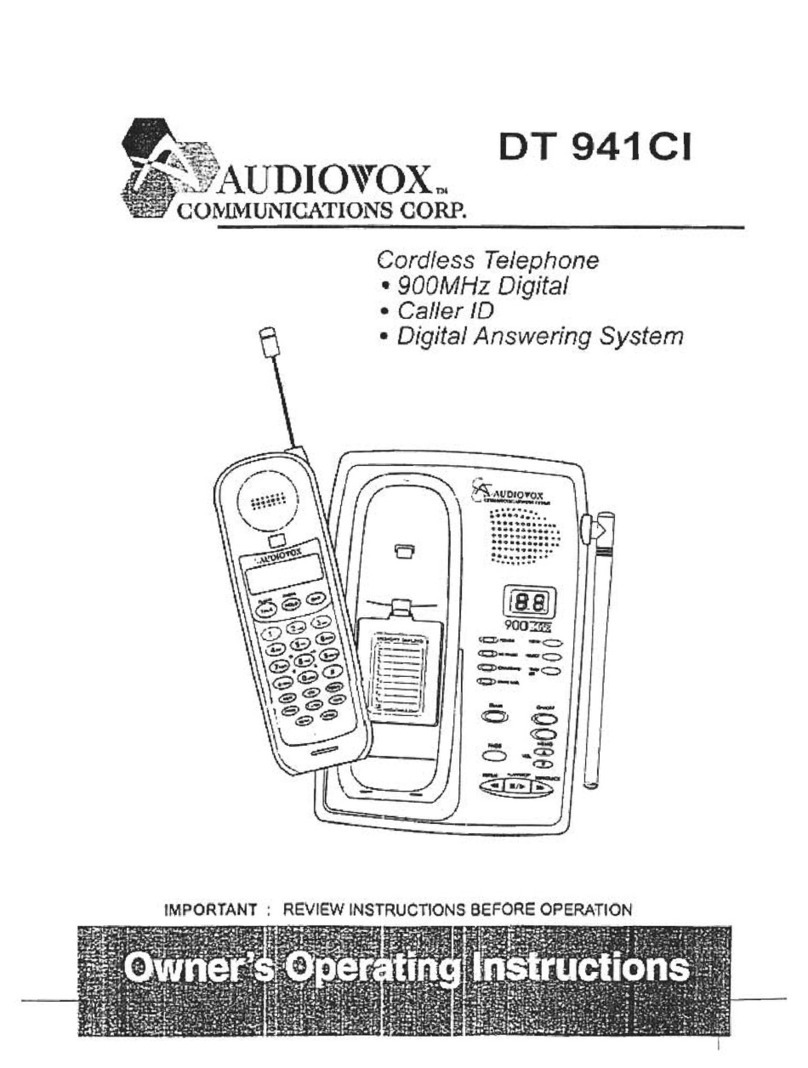 Audiovox DT 941 CI Owner's operating instruction manual