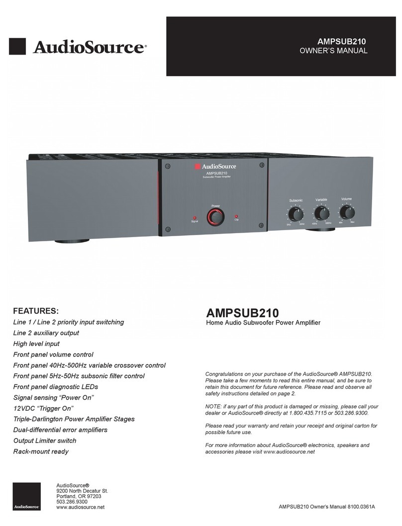 AudioSource AMPSUB210 owner's manual