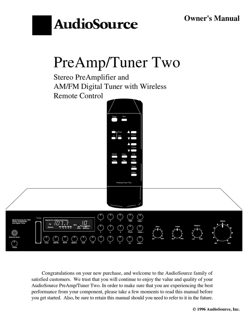 AudioSource SW Two owner's manual
