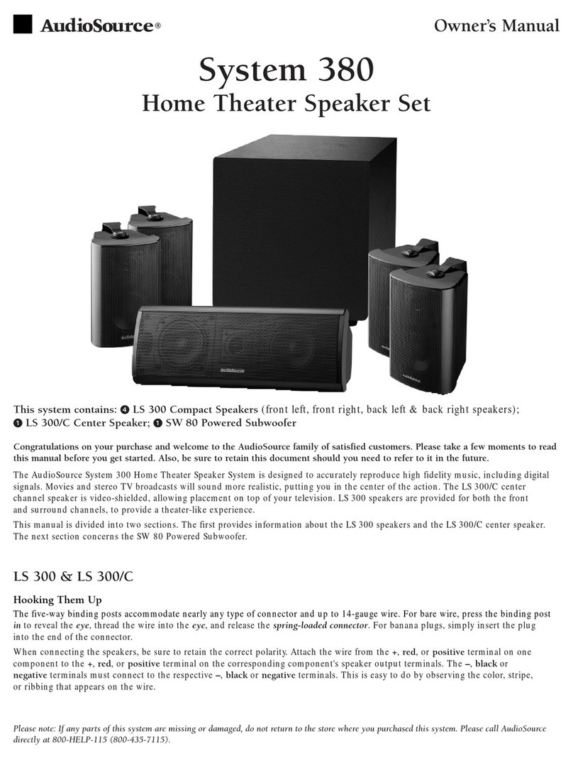 AudioSource SYSTEM 380 User manual