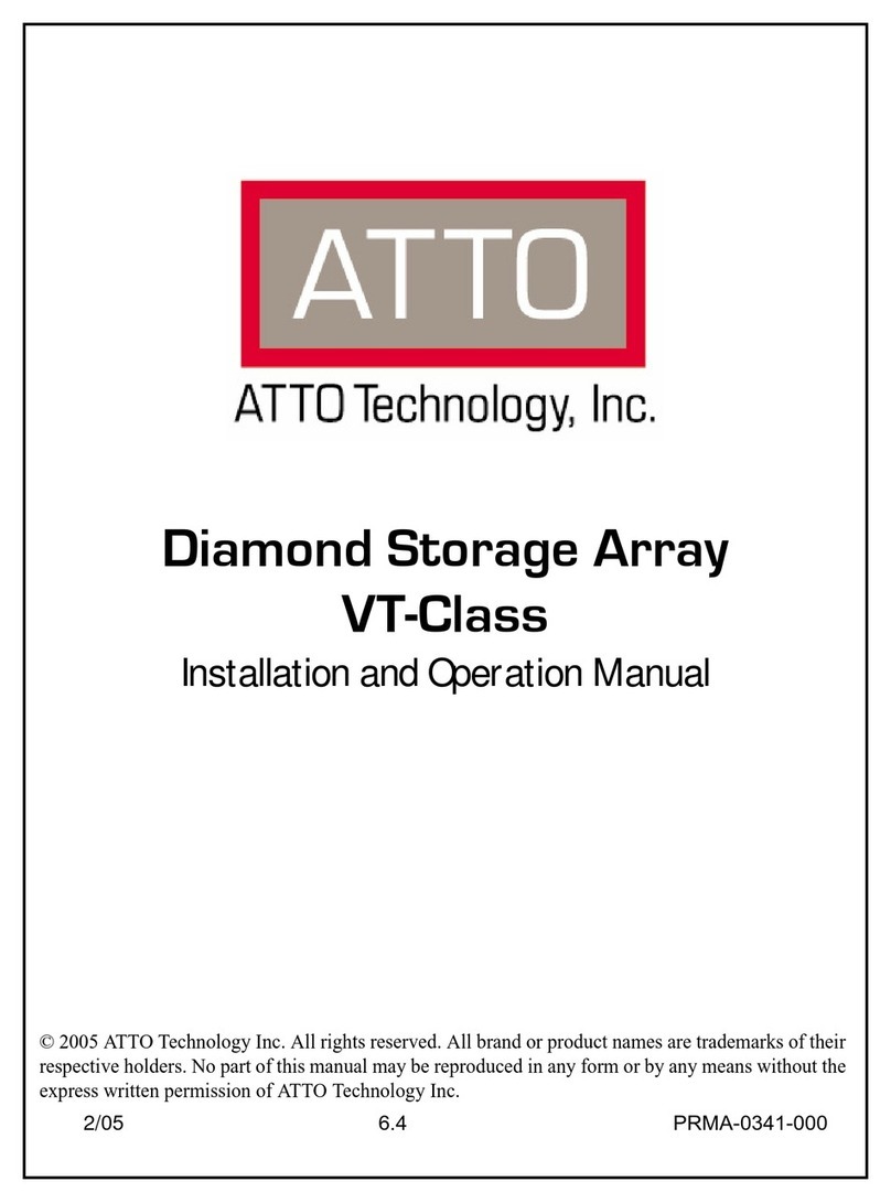 ATTO Technology Diamond Storage Array VT-Class Installation and operation manual ATTO Technology Diamond Storage Array VT-Class Installation and operation manual