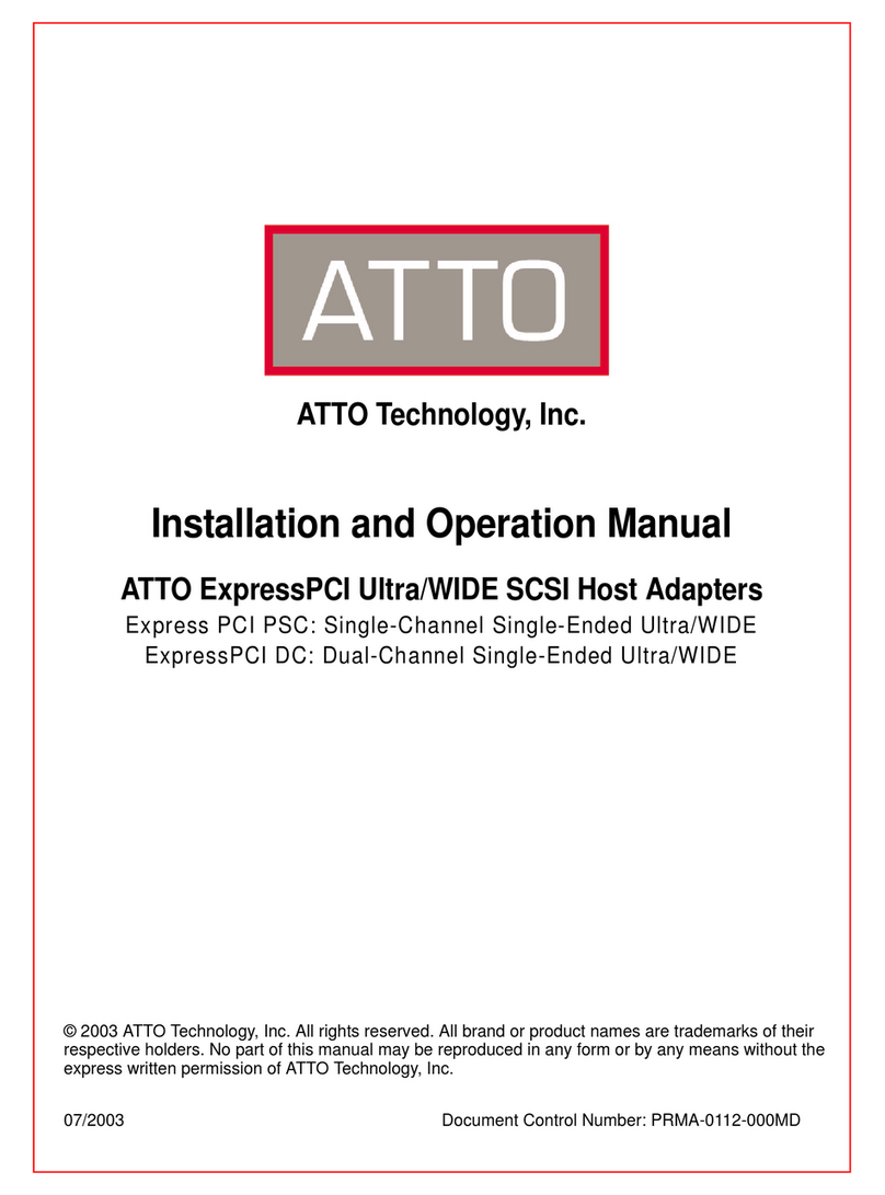ATTO Technology ATTO ExpressPCI Ultra/WIDE SCSI Host Adapters Express PCI PSC: Single-Channel Single-Ended Ultra/WIDE ExpressPCI DC:... User manual