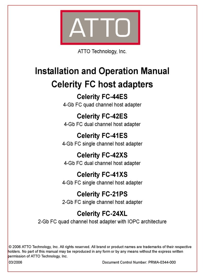 ATTO Technology Celerity FC host adapters FC-44ES 4-Gb User manual