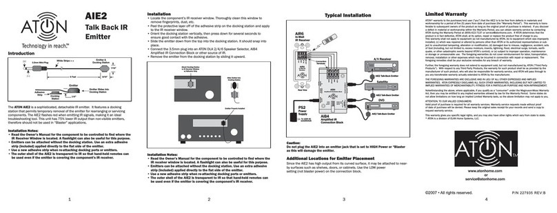 ATON Talk Back IR Emitter AIE2 product manual