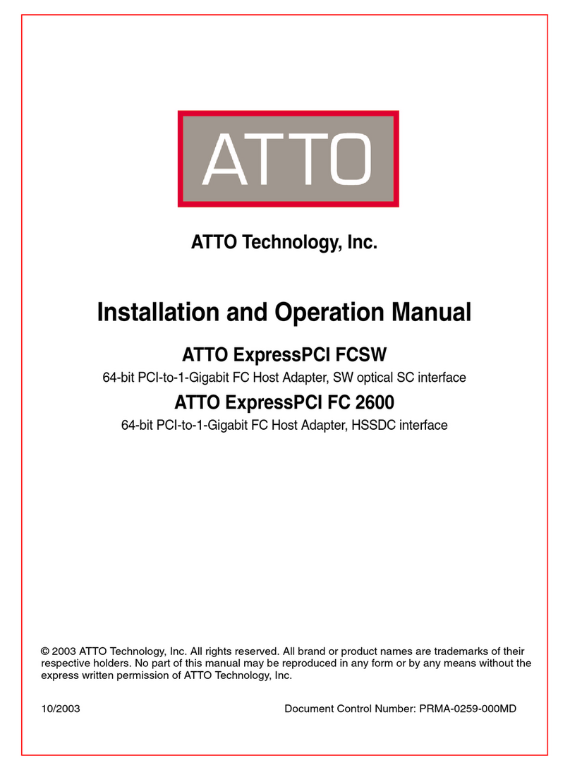 ATTO Technology ATTO ExpressPCI FC 2600 User manual