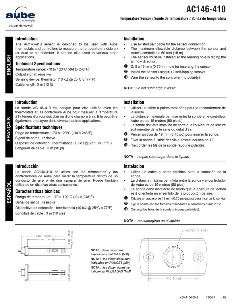 Aube Technologies Temperature Sensor AC146-410 User manual