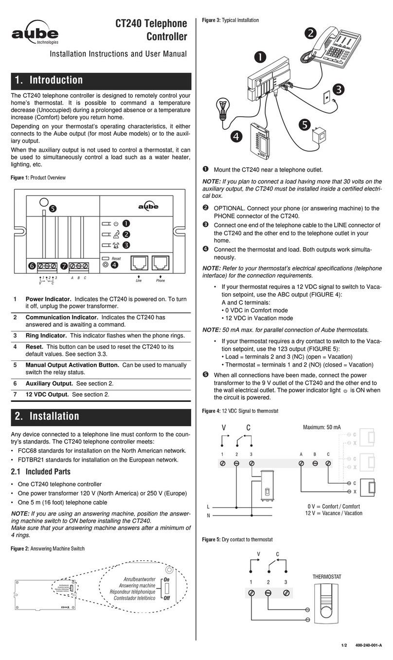 Aube Technologies CT240 Installation instructions and user manual