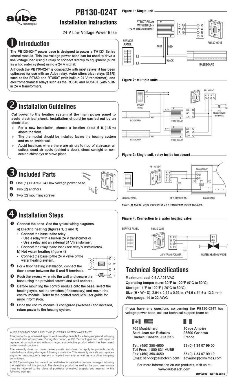 Aube Technologies Power Base PB1 30-024T installation instructions