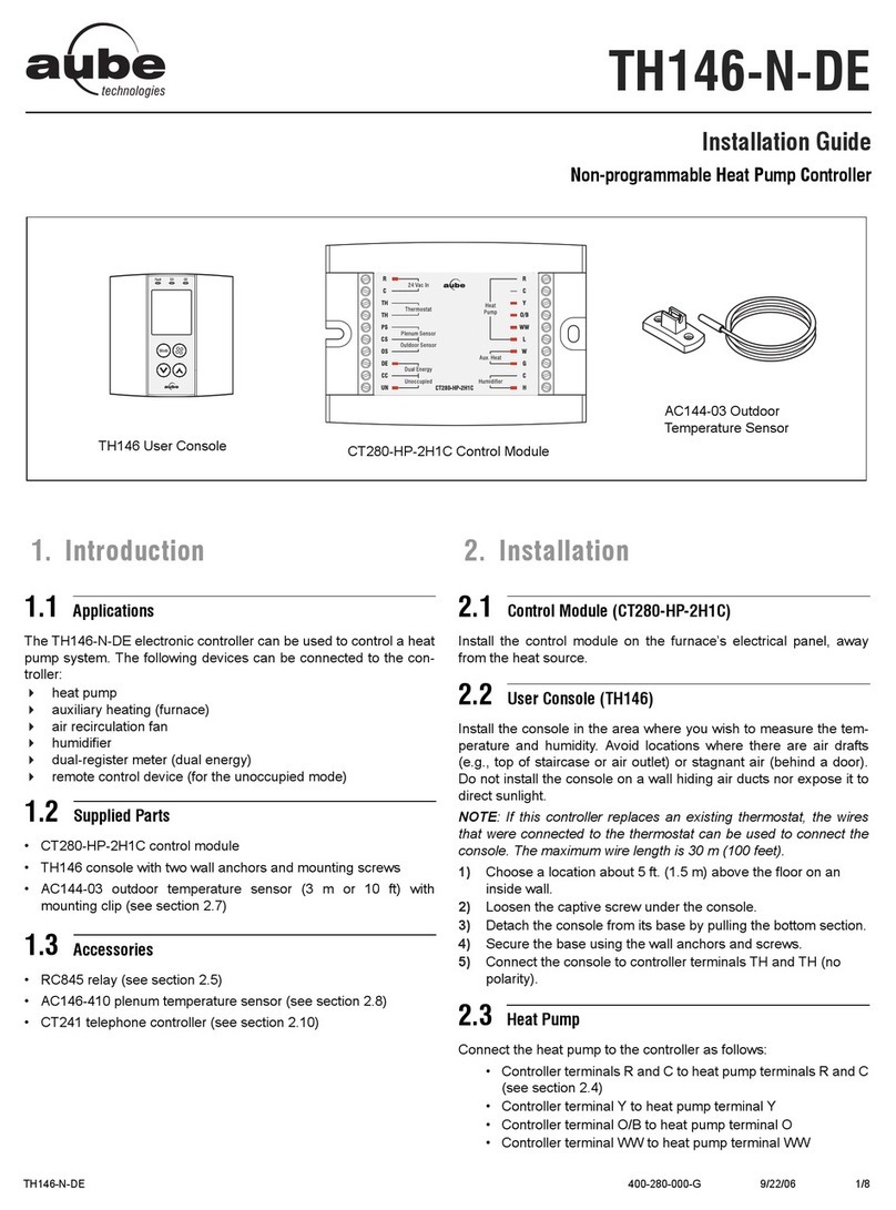 Aube Technologies Non-programmable Heat Pump Controller... installation guide