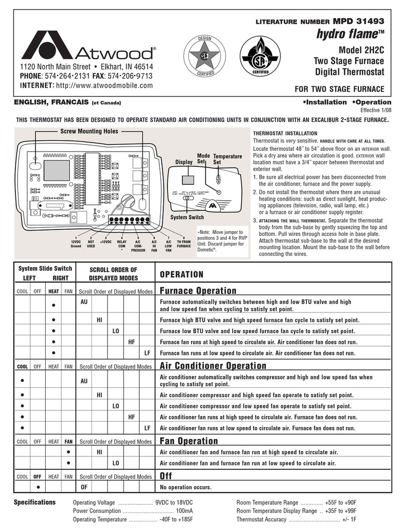 Atwood HYDRO FLAME 2H2C User manual
