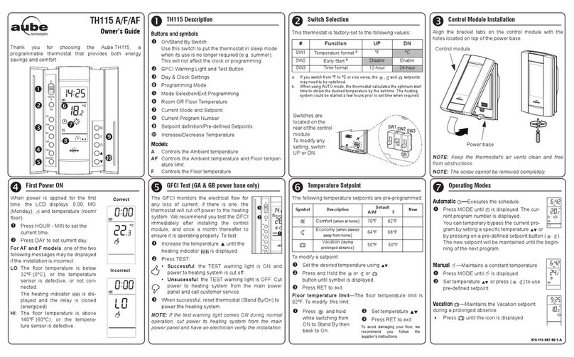 Aube Technologies TH115 A/F/AF User manual