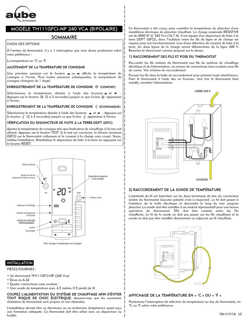 Aube Technologies TH111GFCI-NP 240 VCA User manual