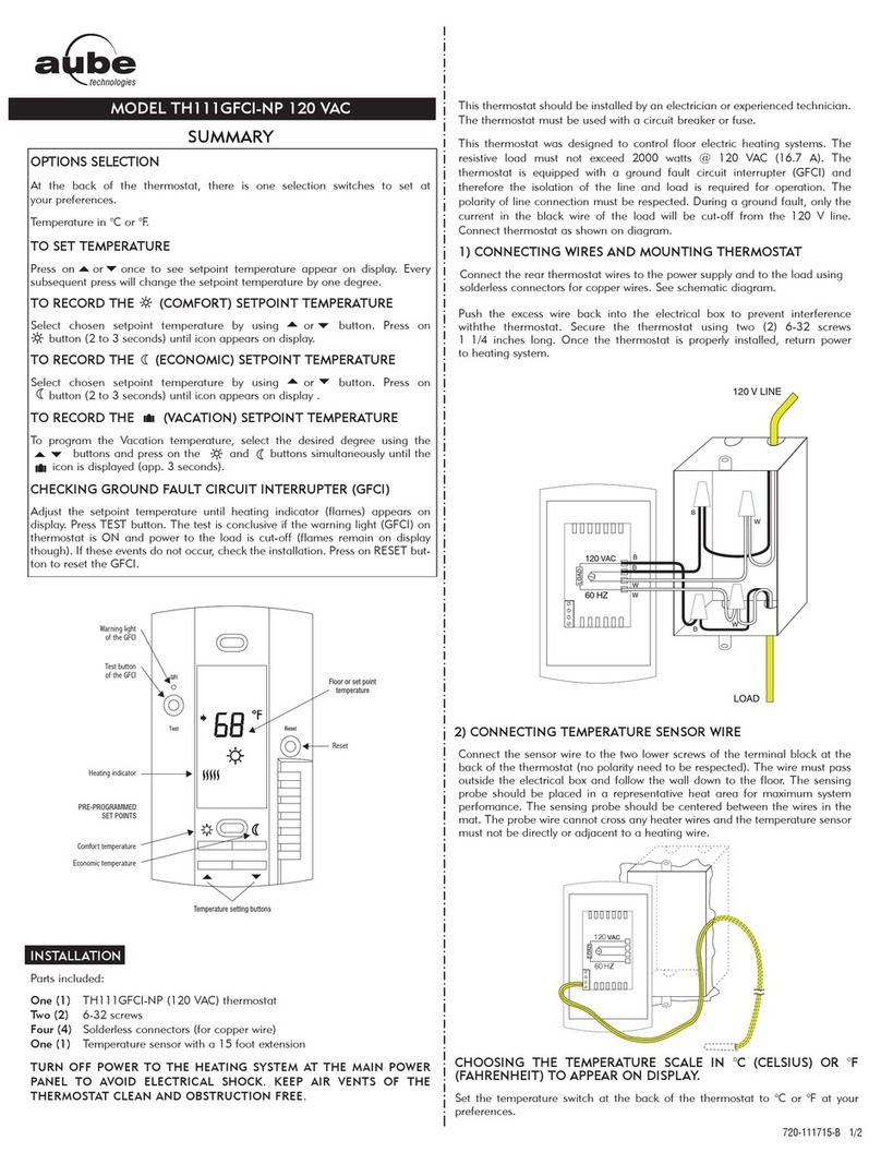 Aube Technologies TH111GFCI-NP User manual