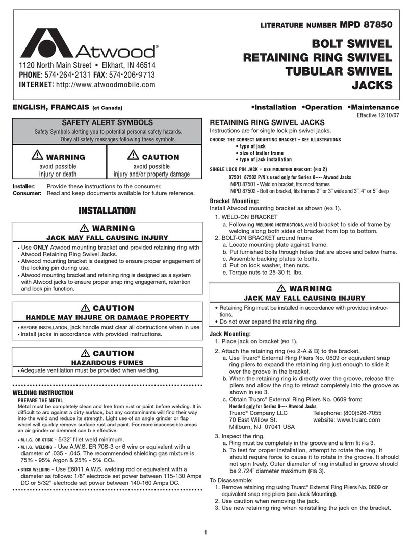 Atwood MPD 87850 Installation and operation manual