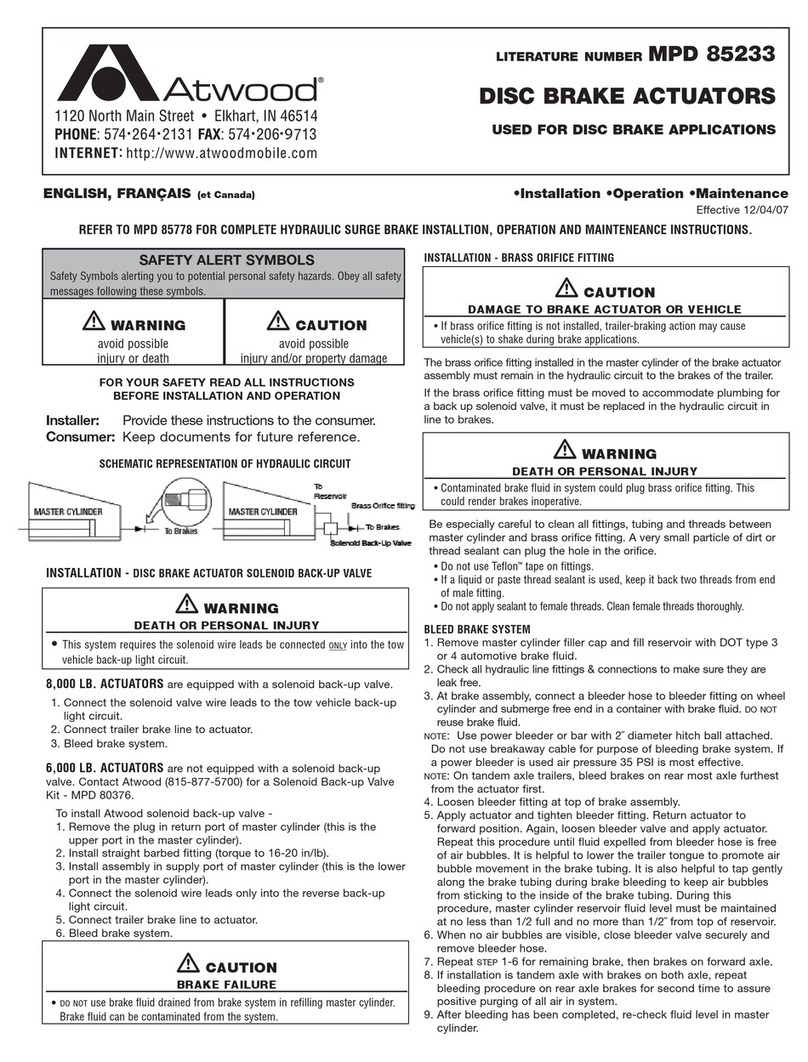 Atwood MPD 85233 Installation and operation manual