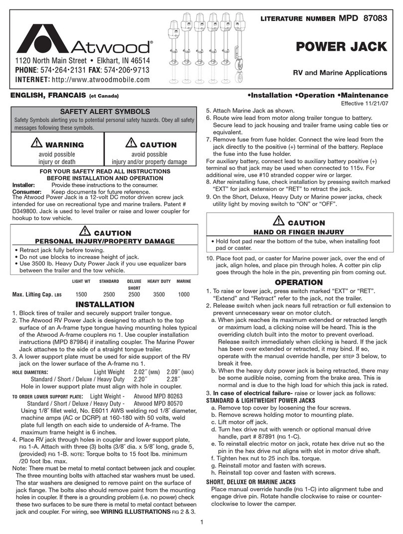 Atwood MPD 87083 Installation and operation manual Atwood MPD 87083 Installation and operation manual