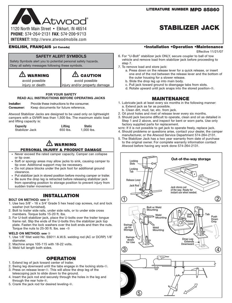 Atwood MPD 85860 Installation and operation manual Atwood MPD 85860 Installation and operation manual