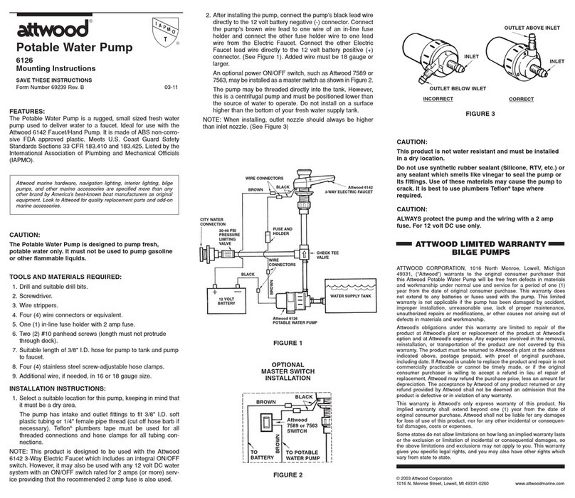 Attwood 6126 Mounting instructions